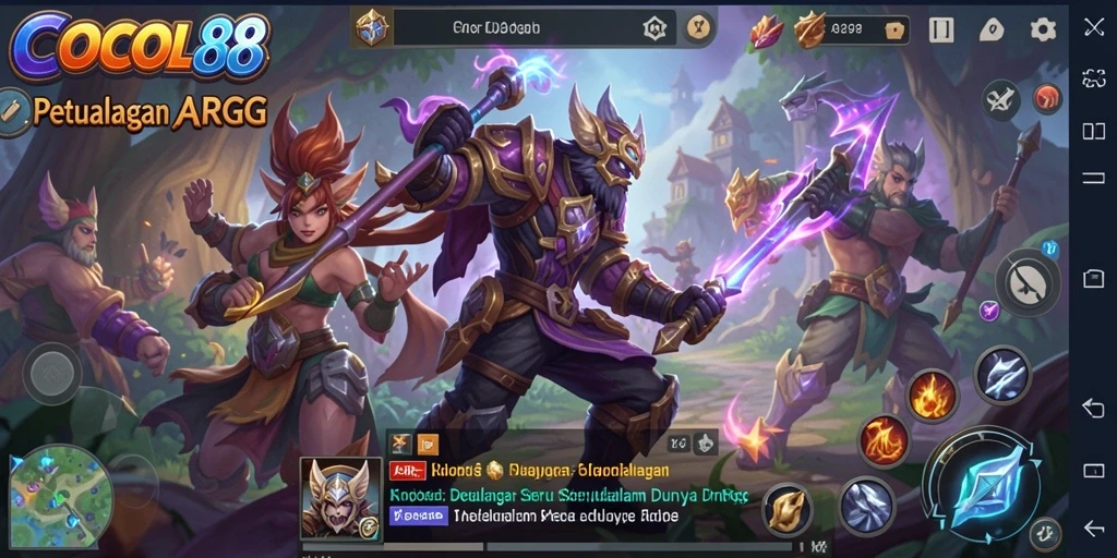 Screenshot gameplay menunjukkan pertarungan seru di COCOL88.