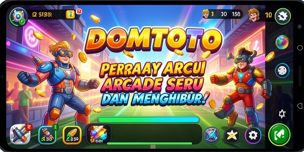 Tangkapan layar gameplay <strong>DOMTOTO</strong> yang menunjukkan aksi seru dalam permainan Arcade.