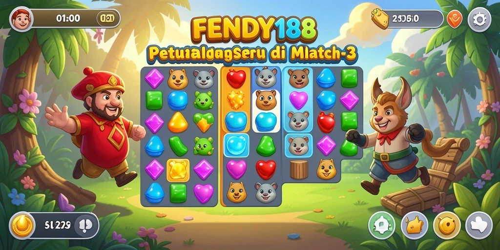 Tampilan menarik dari gameplay <strong>FENDY188</strong> dalam genre Match-3.