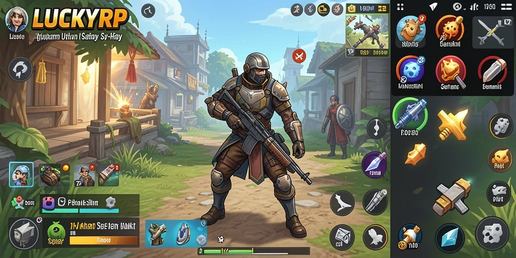 Screenshot utama LUCKYRP menampilkan antarmuka pengguna yang menarik