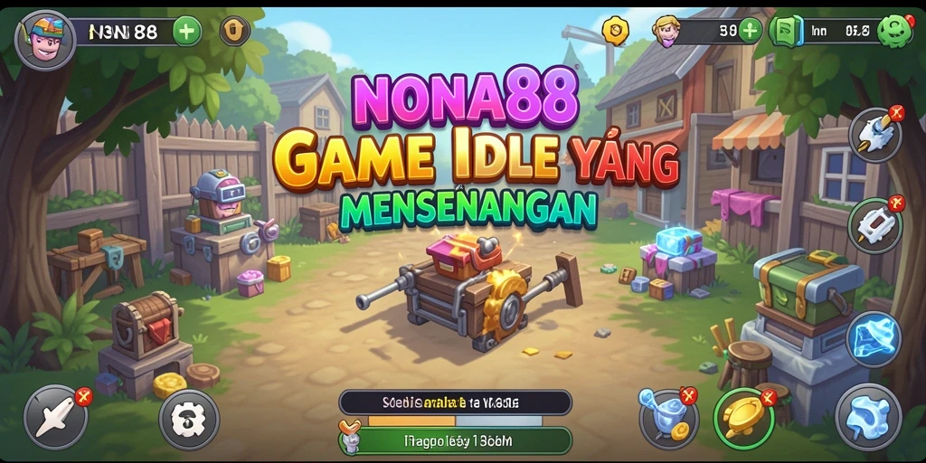Screenshot gameplay NONA88 menampilkan karakter dan aktivitas idle.