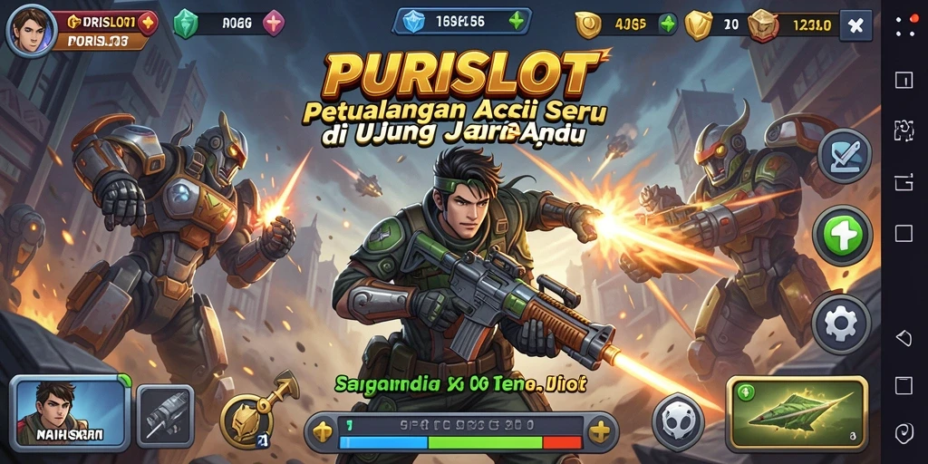 Tampilan gameplay mendebarkan dari PURISLOT yang menarik dan penuh aksi.