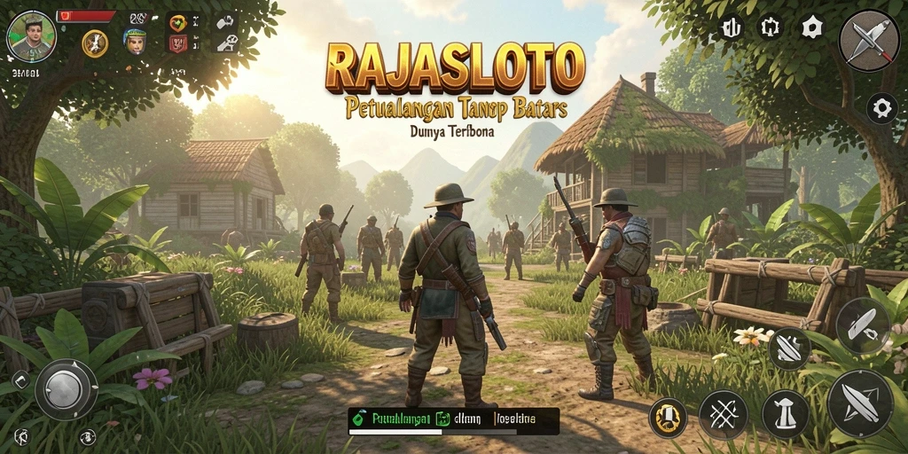 Tampilan gameplay RAJASLOTO dalam dunia terbuka yang menakjubkan.