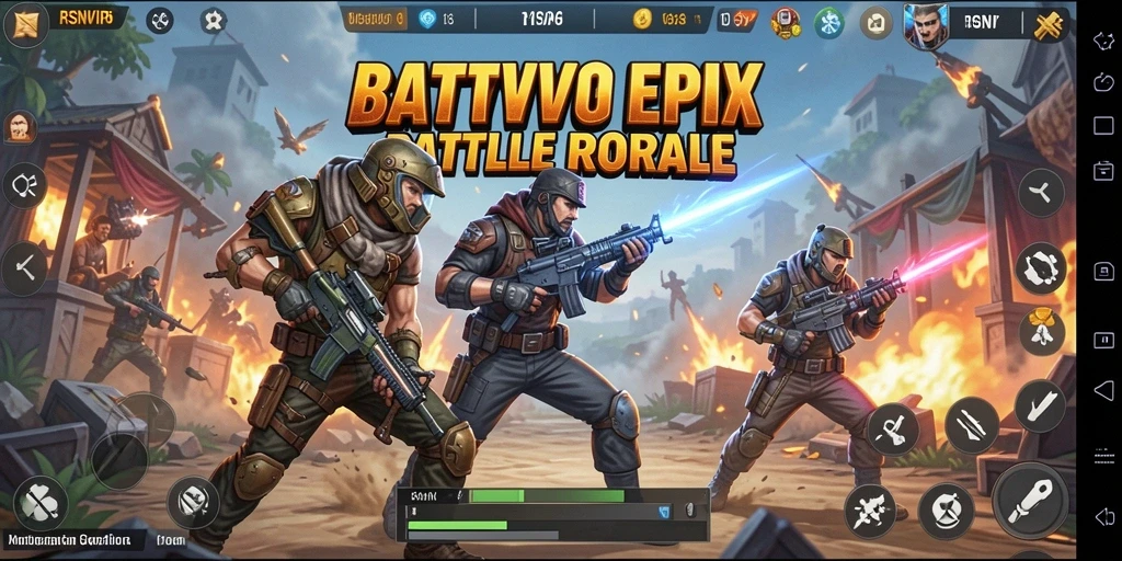 Tampilan gameplay seru dalam RSNVIP6 dengan pertarungan intens Battle Royale.
