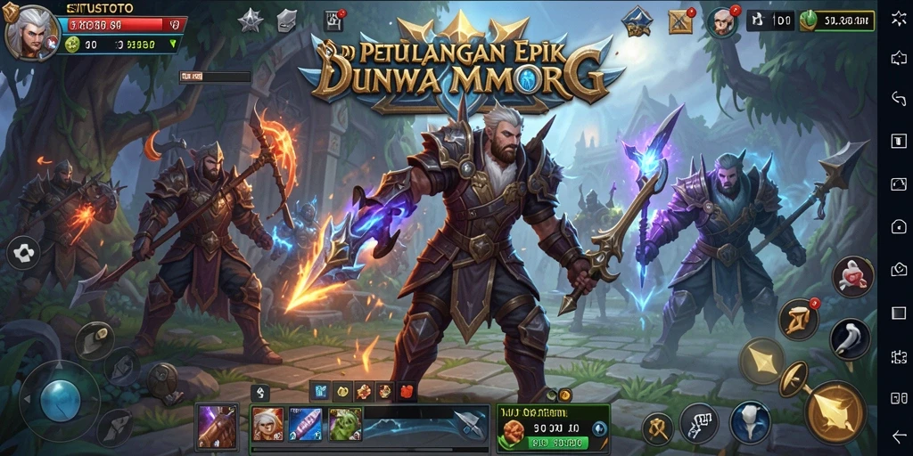 Tampilan gameplay SITUSTOTO dengan karakter dalam pertempuran epik.