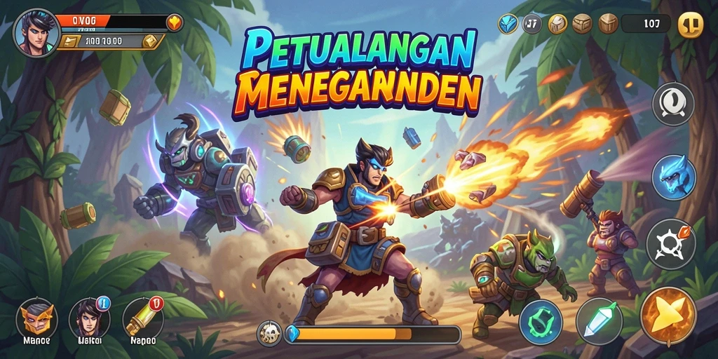 Screenshot gameplay V07 menampilkan aksi seru di level tantangan.